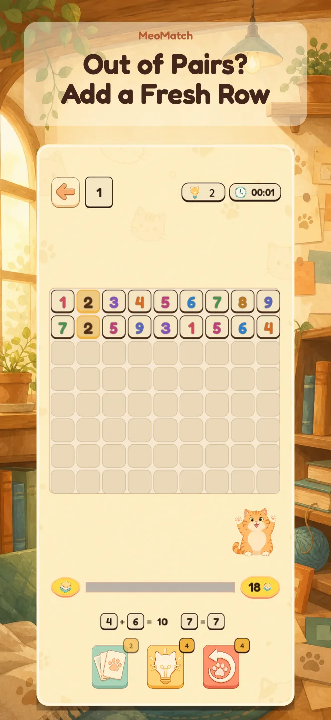 Add a fresh row when pairs run out
